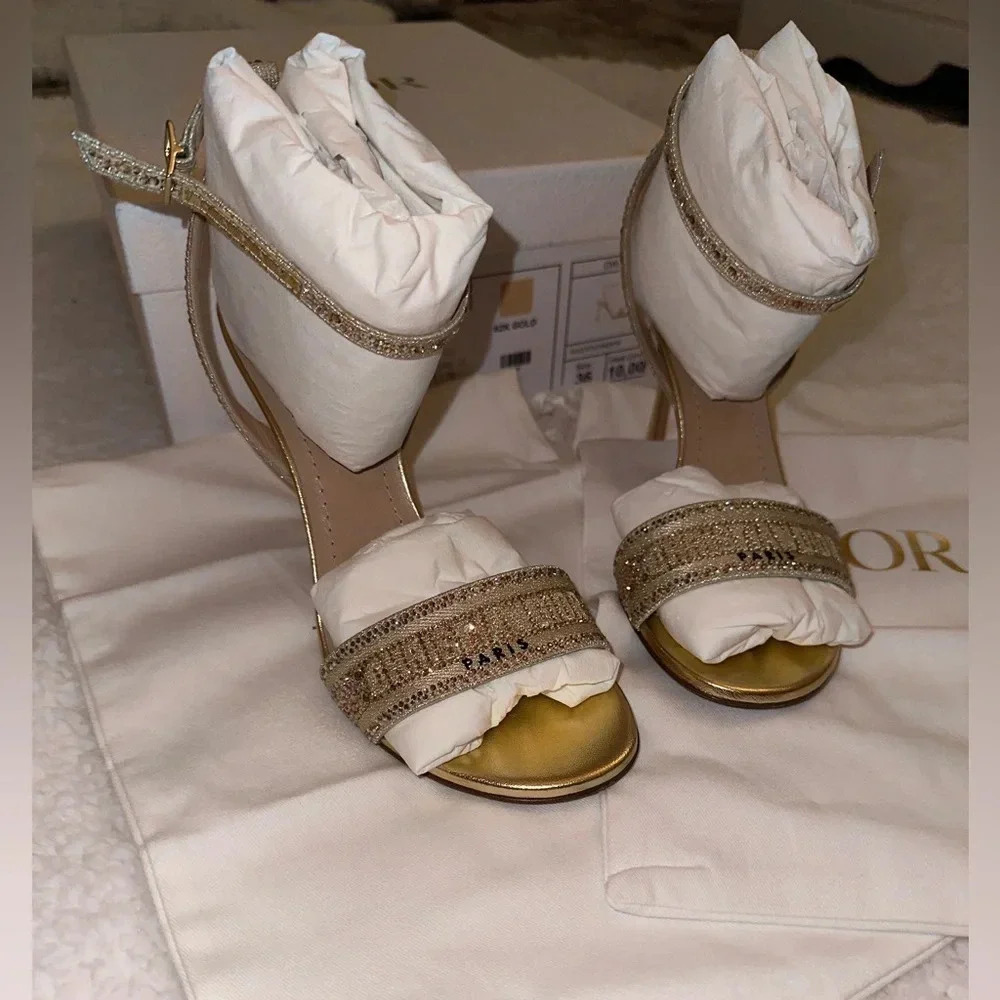 Christian Dior Strass & Lamina Heels